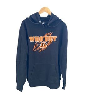 Men's XL Hooded Sweatshirt - Black with Who Dey Bengals Logo